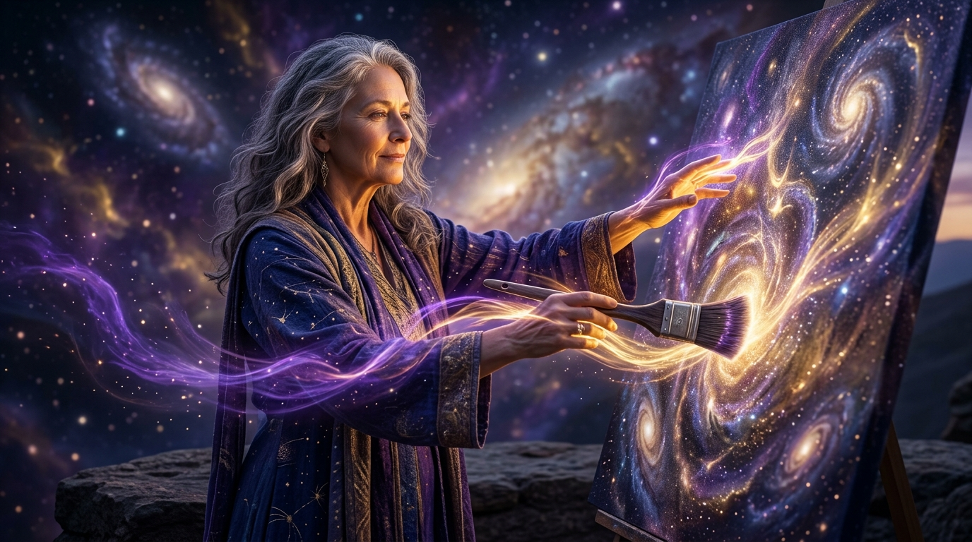 Engelszahl 0303 Energie: violettes und goldenes Licht in spiralförmiger Bewegung