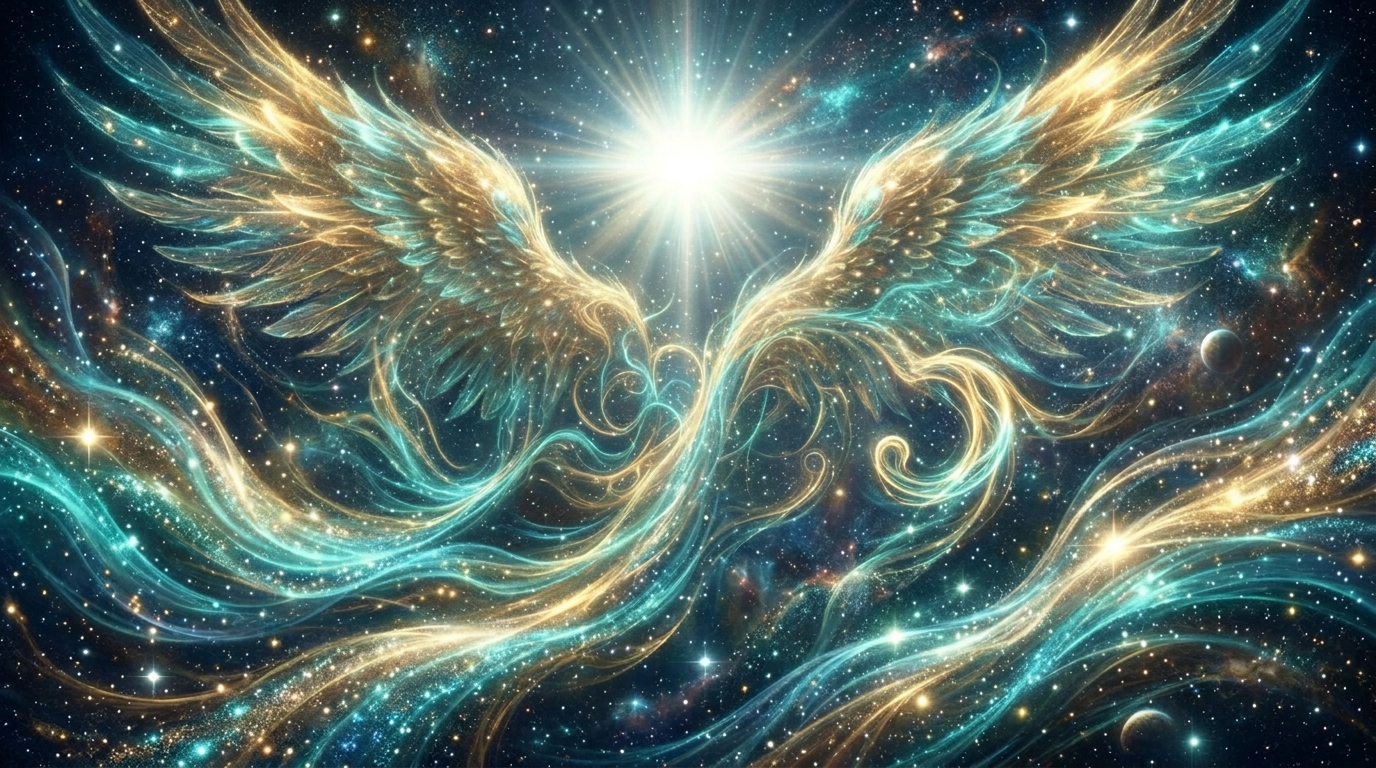 Engelszahl 0505 Bedeutung: strahlende Lichtziffern vor einem tiefdunklen Sternenhimmel