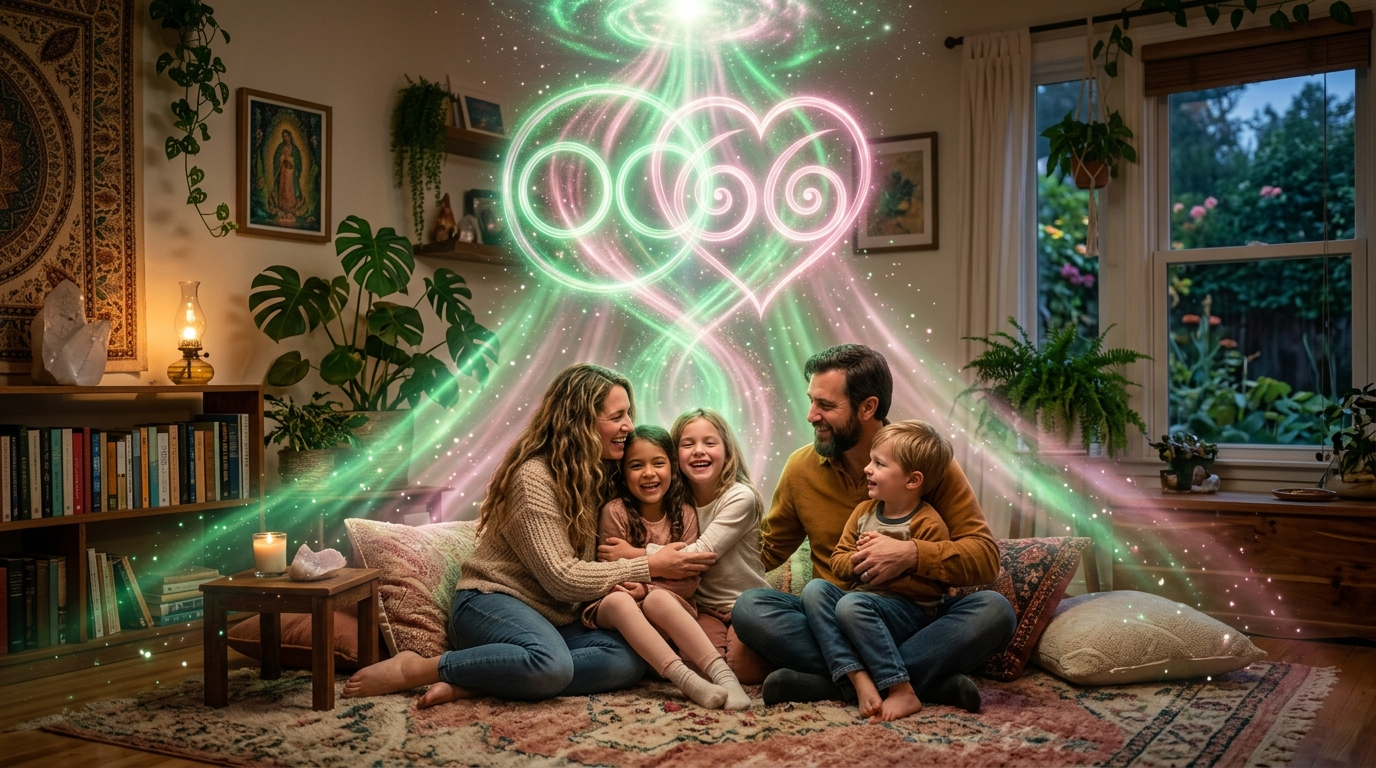 Engelszahl 0606 goldenes Licht Kreis Unendlichkeit Liebesenergie Herzchakra Familie