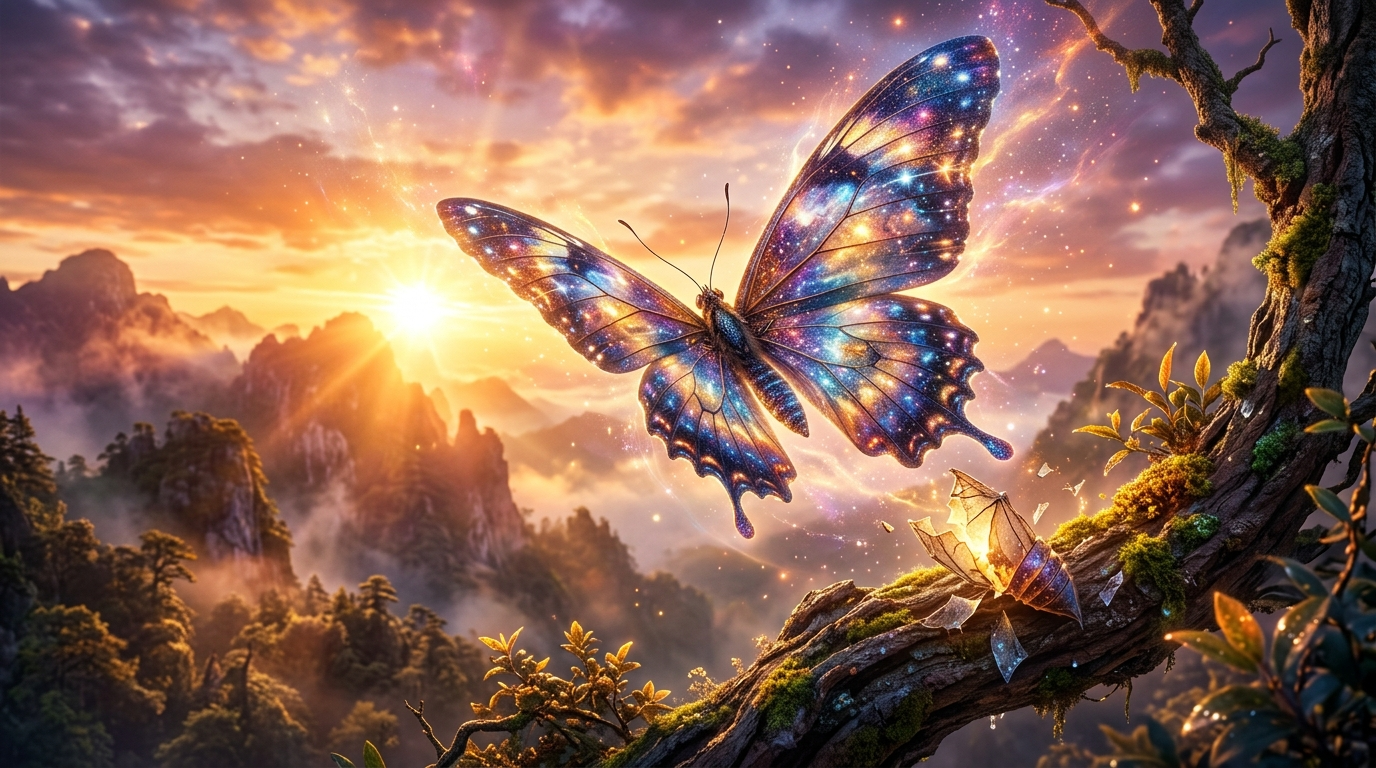 Engelszahl 1555 Energie: strahlende Lichtwellen in Goldtönen