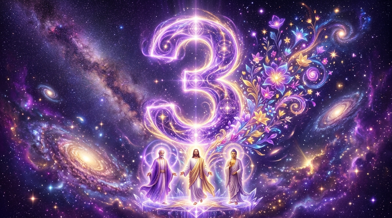 Engelszahl 3 Bedeutung Kreativität Freude und aufgestiegene Meister