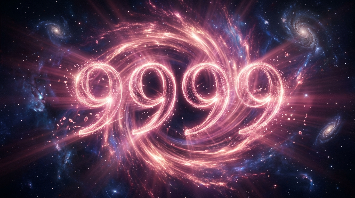 Engelszahl 9999 Bedeutung ultimativer Abschluss kosmische Vollendung