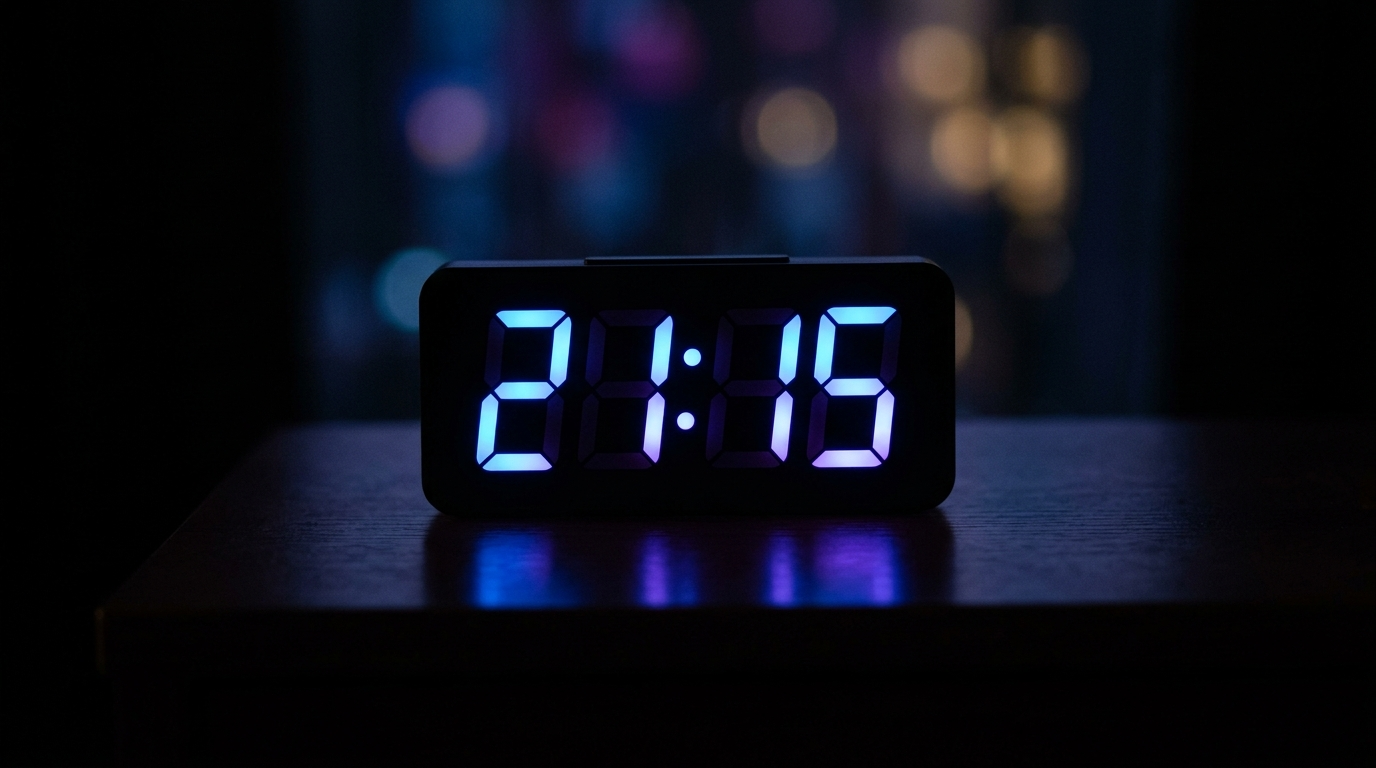 Digitale Uhr zeigt 11:11 als Engelszahl Uhrzeit Bedeutung