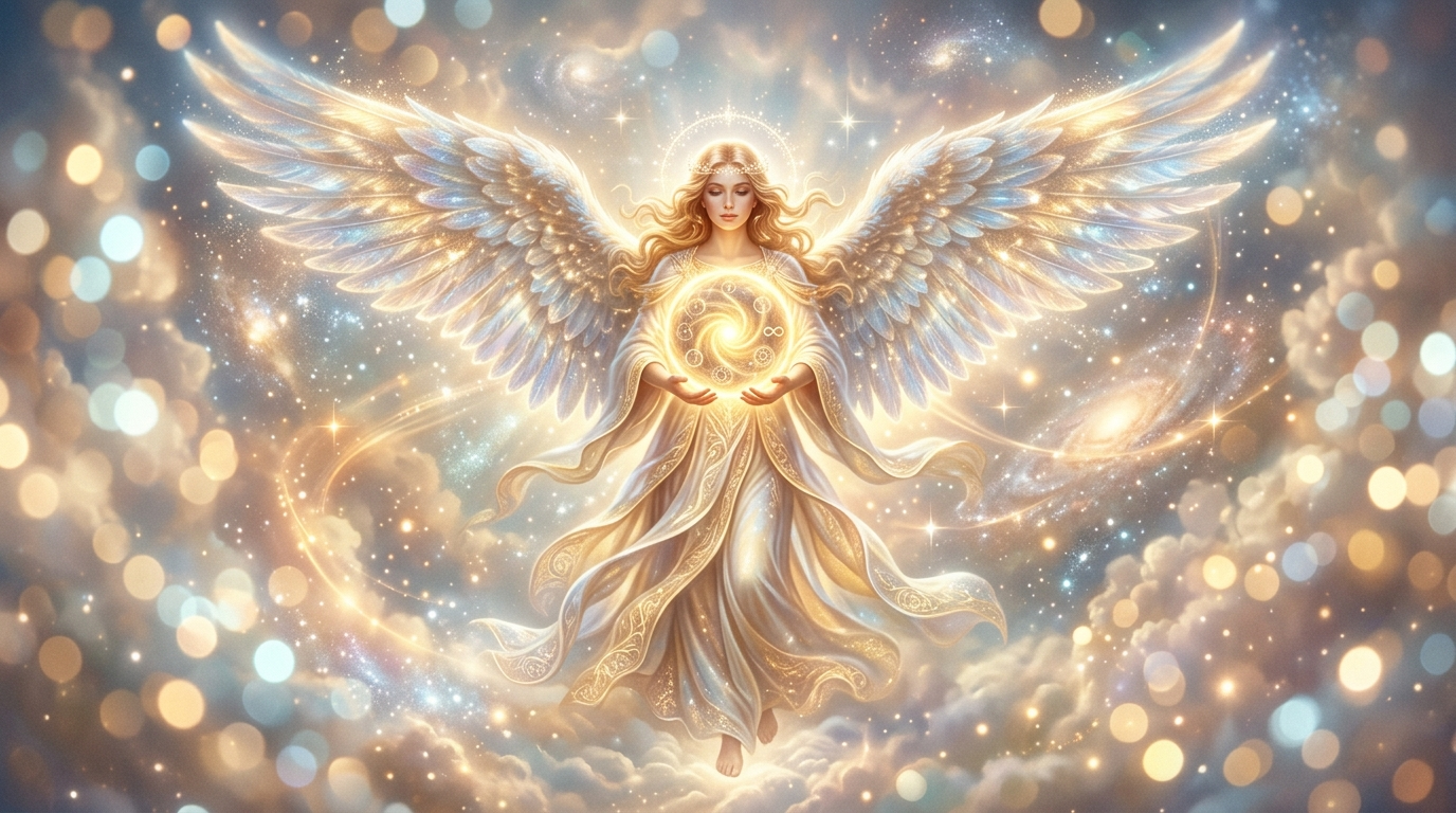 Engel mit Uhr und Zeit-Motiv spirituelle Engelszahlen Liebe